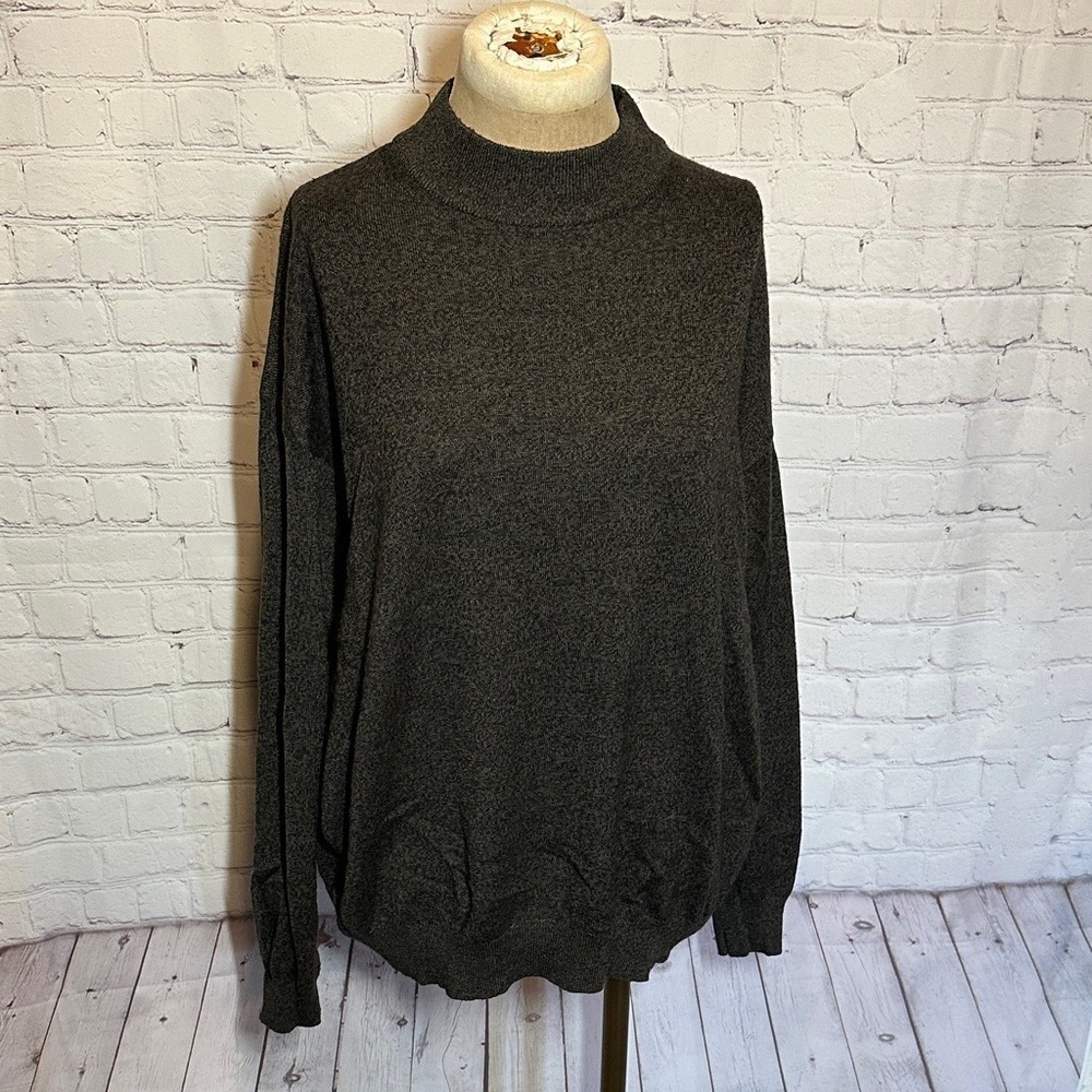 Preswick & Moore Black and brown Wool Turtleneck Sweater